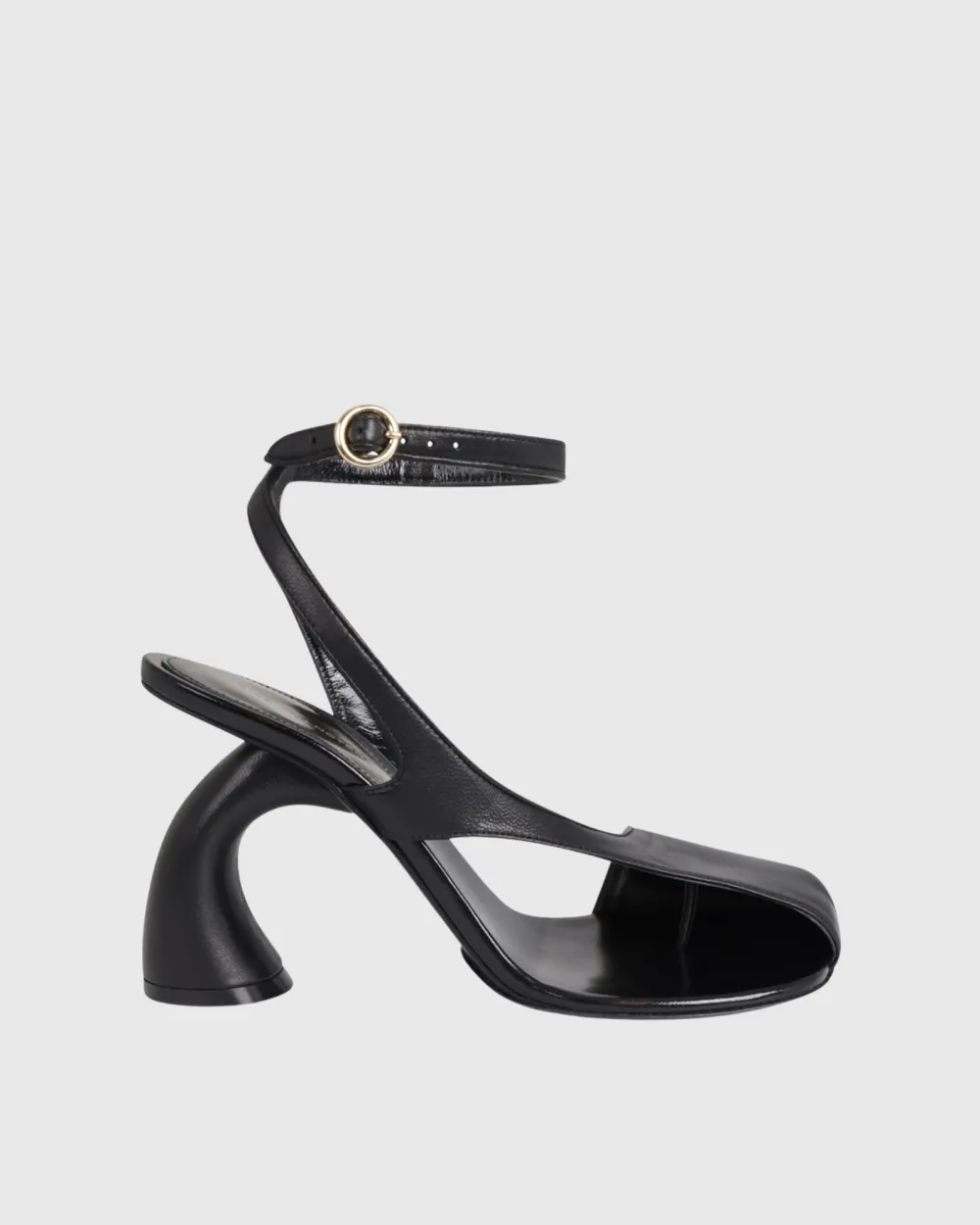 Split Toe Heterotypic Heel Sandals in Black