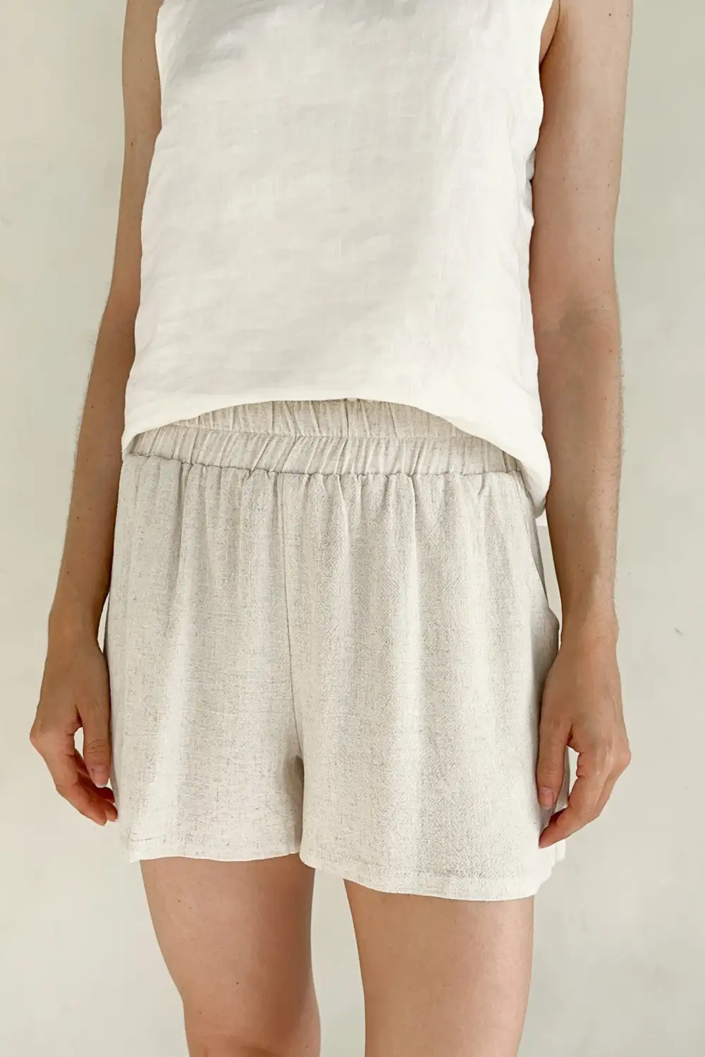 Soft Linen Blend Shorts