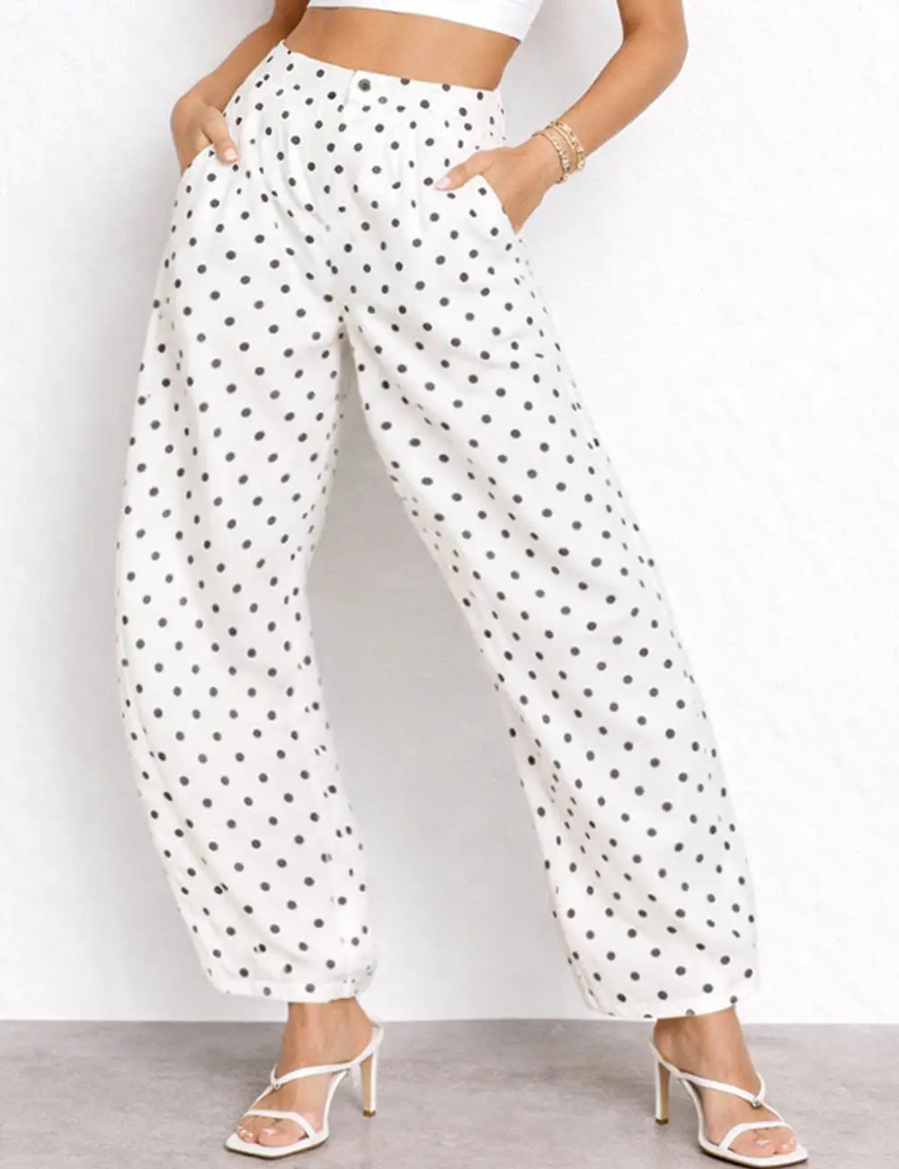 Mid Rise Barrel Denim Pants