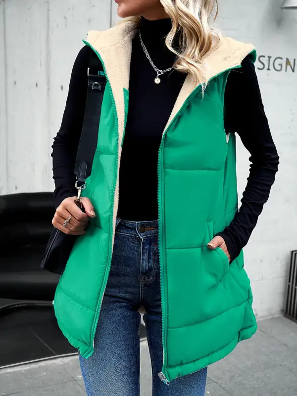 Relaxed Hooded Puffer Vest