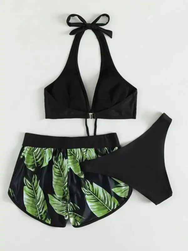 Multi Printed Layered Bikini Swim Set