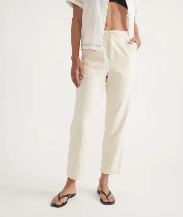 Crisp White Cropped Trousers