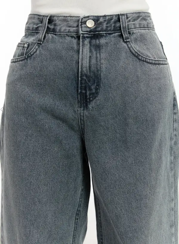 Casual Cotton Wide Leg Jeans