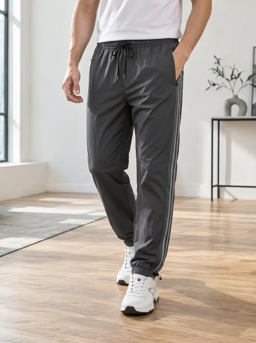 Men's Casual Sporty Side Stripe Printed Jogger Pants