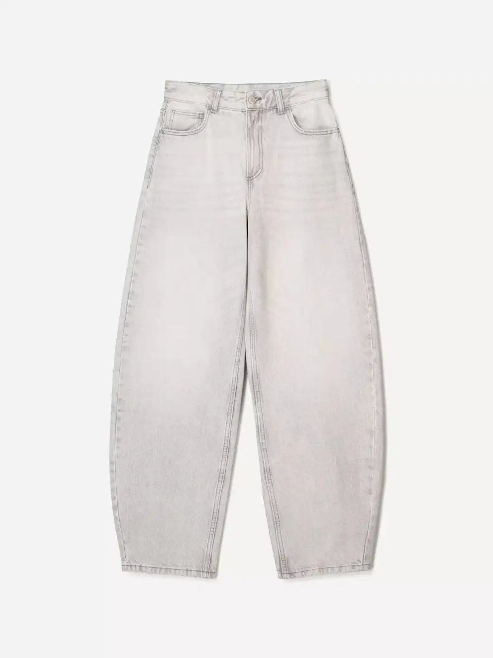 Polished Wide Leg Washed Denim Jeans