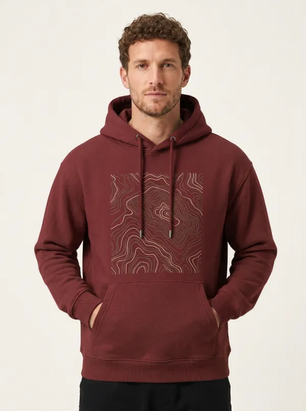 Men's Hiking Topographic Graphic Hoodie