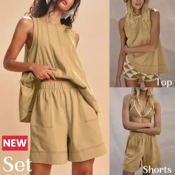 ⏰Hot Sale-Women's Cotton Tank Top & Shorts Set🔥8-Pack - All Colors Included
