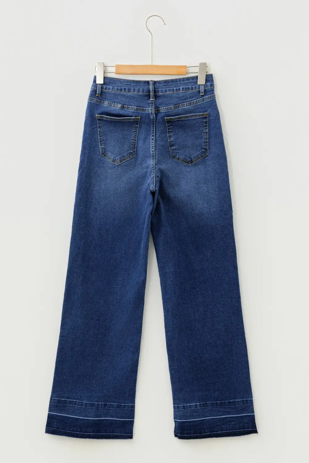 Raw Hem Unique Cuffs Straight High Rise Loose Jeans