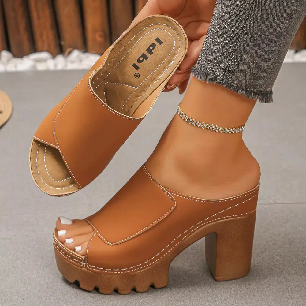 Chic Open Toe Block Heel Sandals