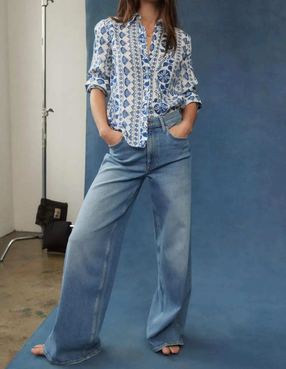 Casual High Rise Wide Leg Jeans
