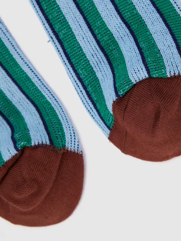 Color Block Stripe Knit Socks