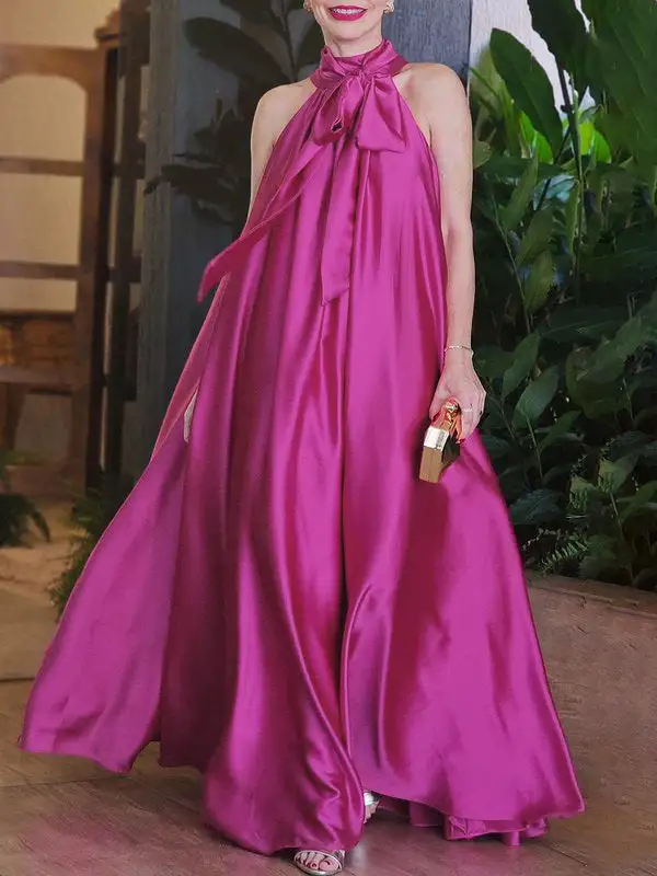 Losse Mouwloze Zakken Effen Kleur Gebonden Jumpsuits Met