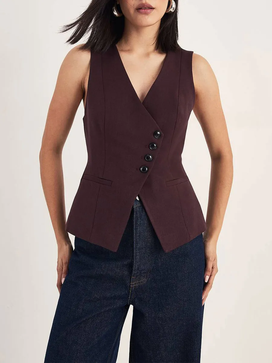 Lady'S Retro Sleeveless Blouse
