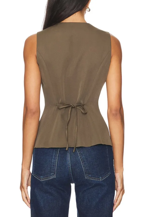 Button Front Floral Embroidered Sleeveless Top