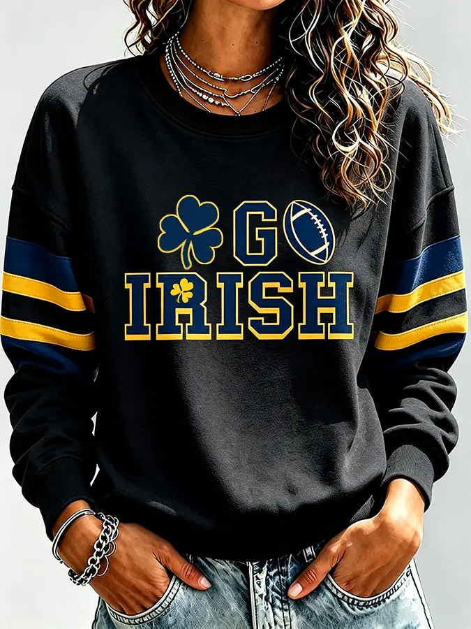 Women'S Retro Rugby Round Neck Sports Shirt
