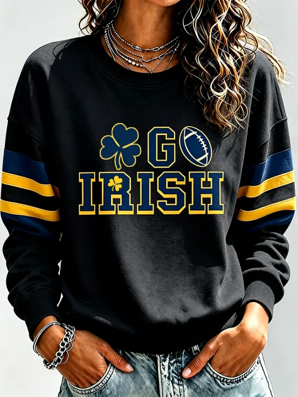 Women'S Retro Rugby Round Neck Sports Shirt