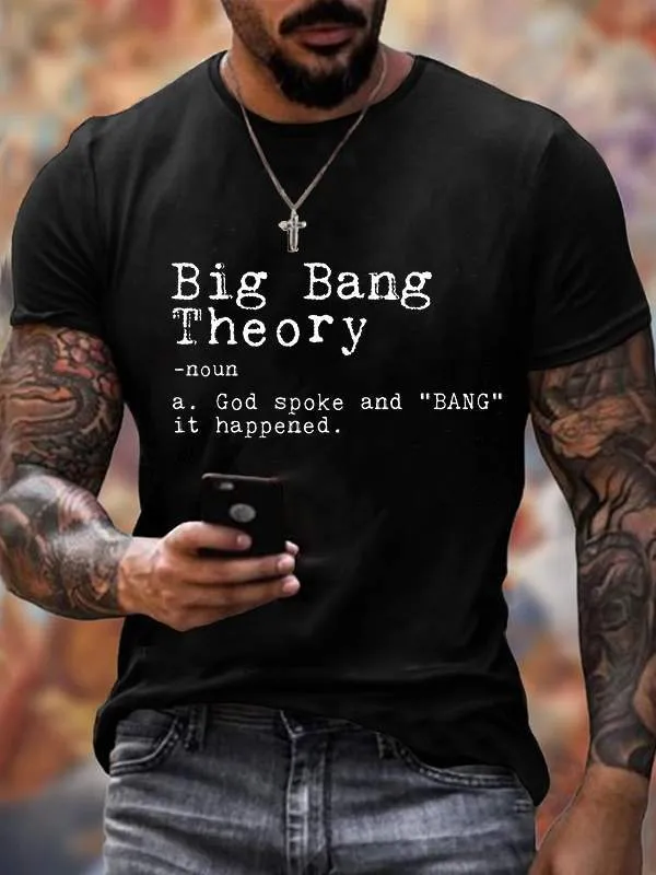 God's Definition of Big Bang Theory Cotton Crew Neck Men's T-shirt
