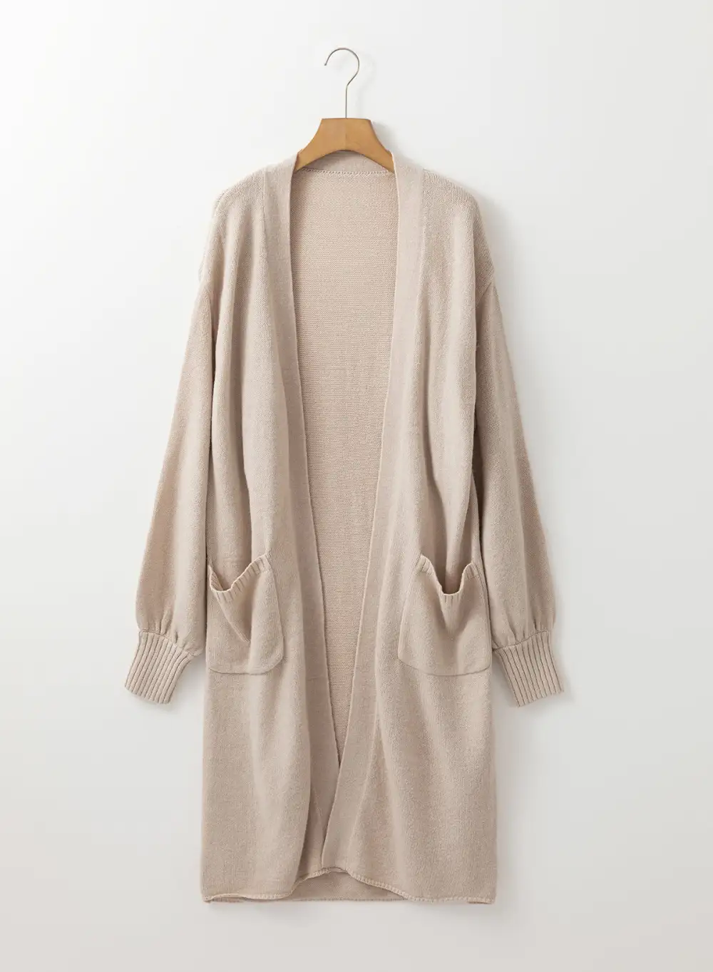 Pocketed Open Front Longline Cardigan