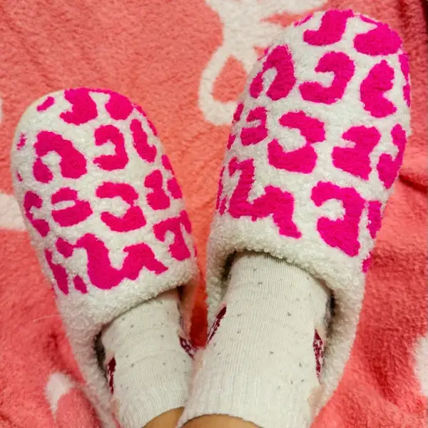 Leopard Lover Hot Pink Slippers