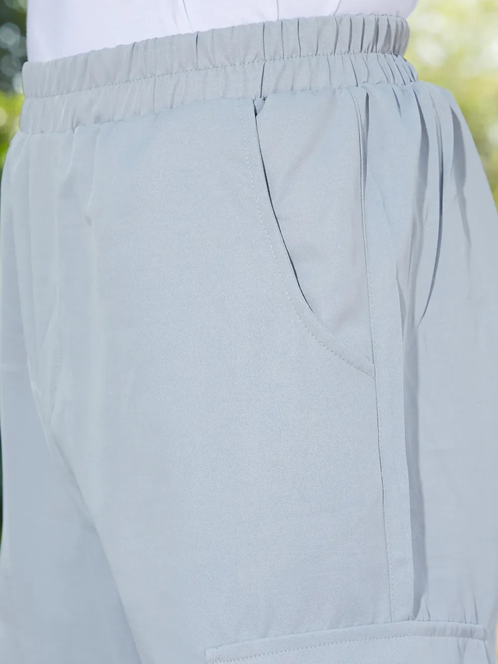 Grey Parachute Cargo Pants