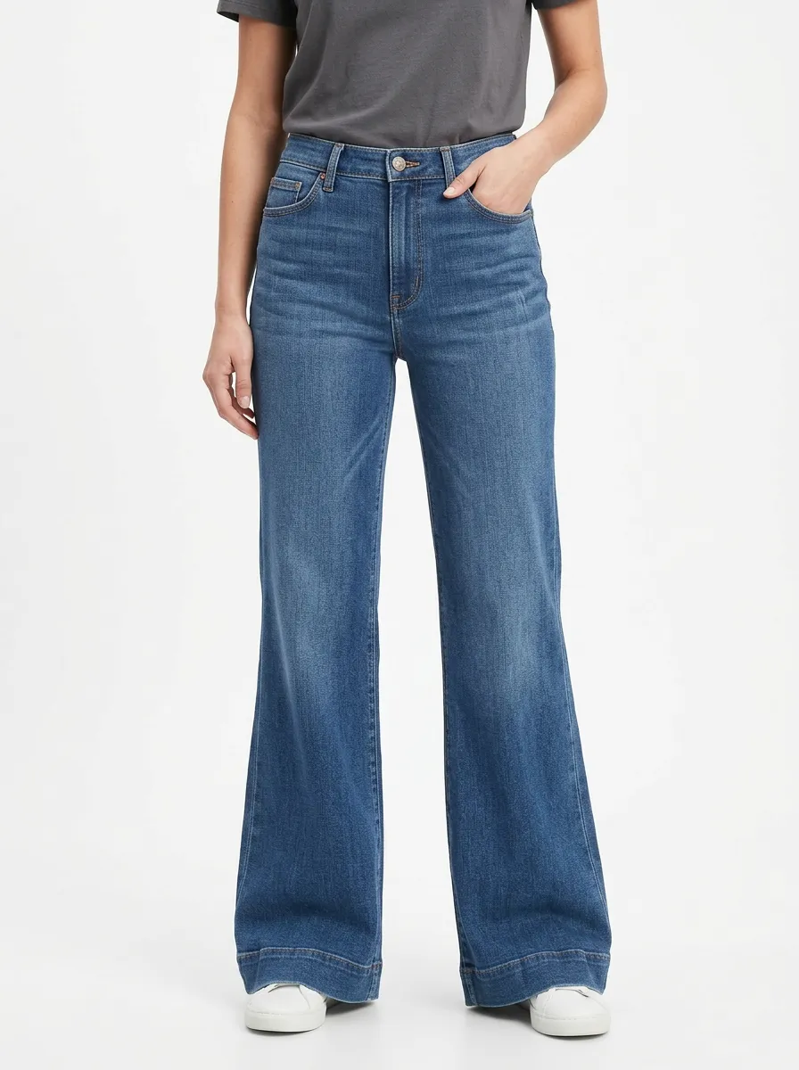 Women's Vintage Wash High-Rise Wide-Leg Jeans