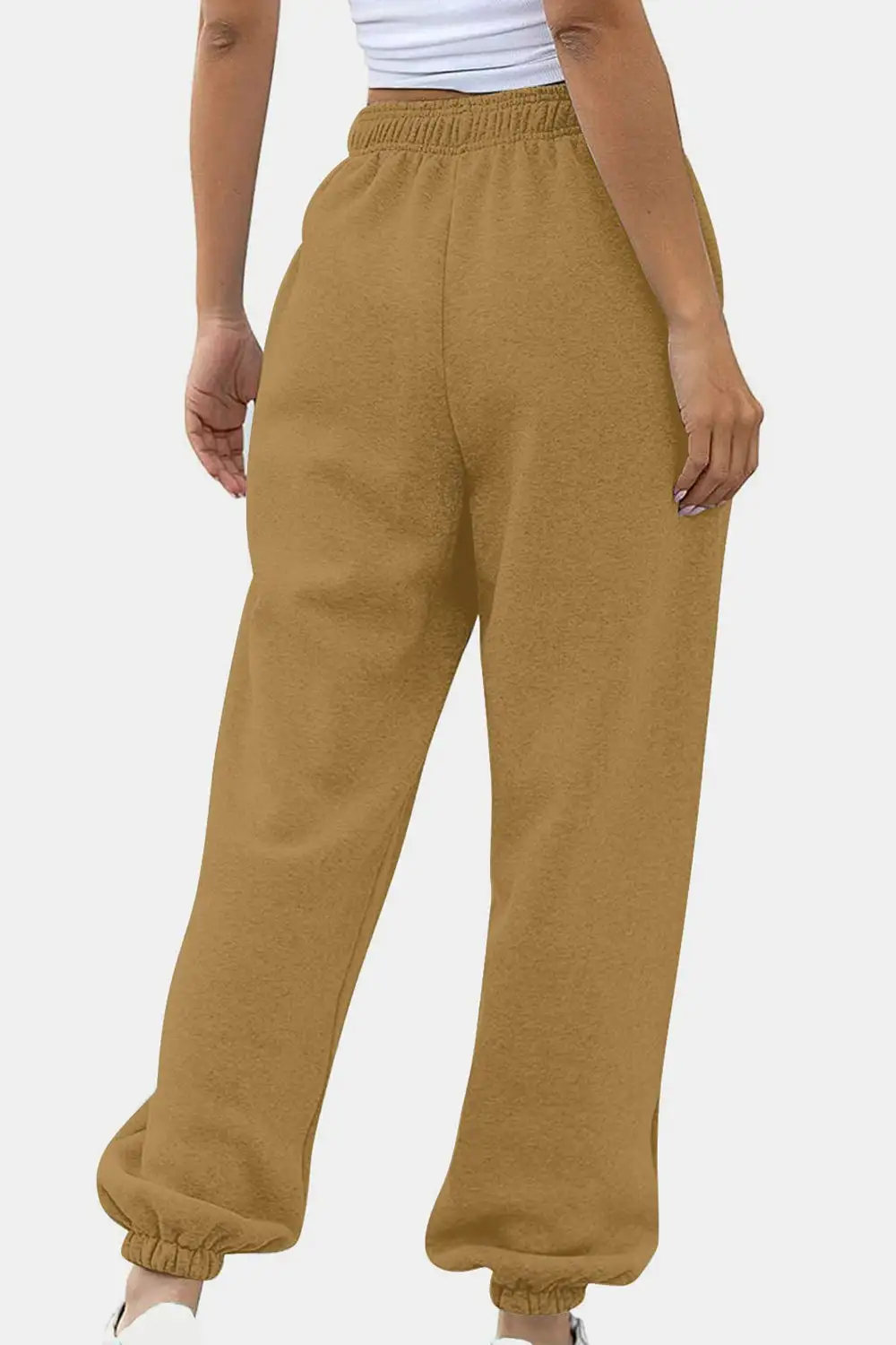 Tailored Elastic-Waist Pocketed Jogger Pants