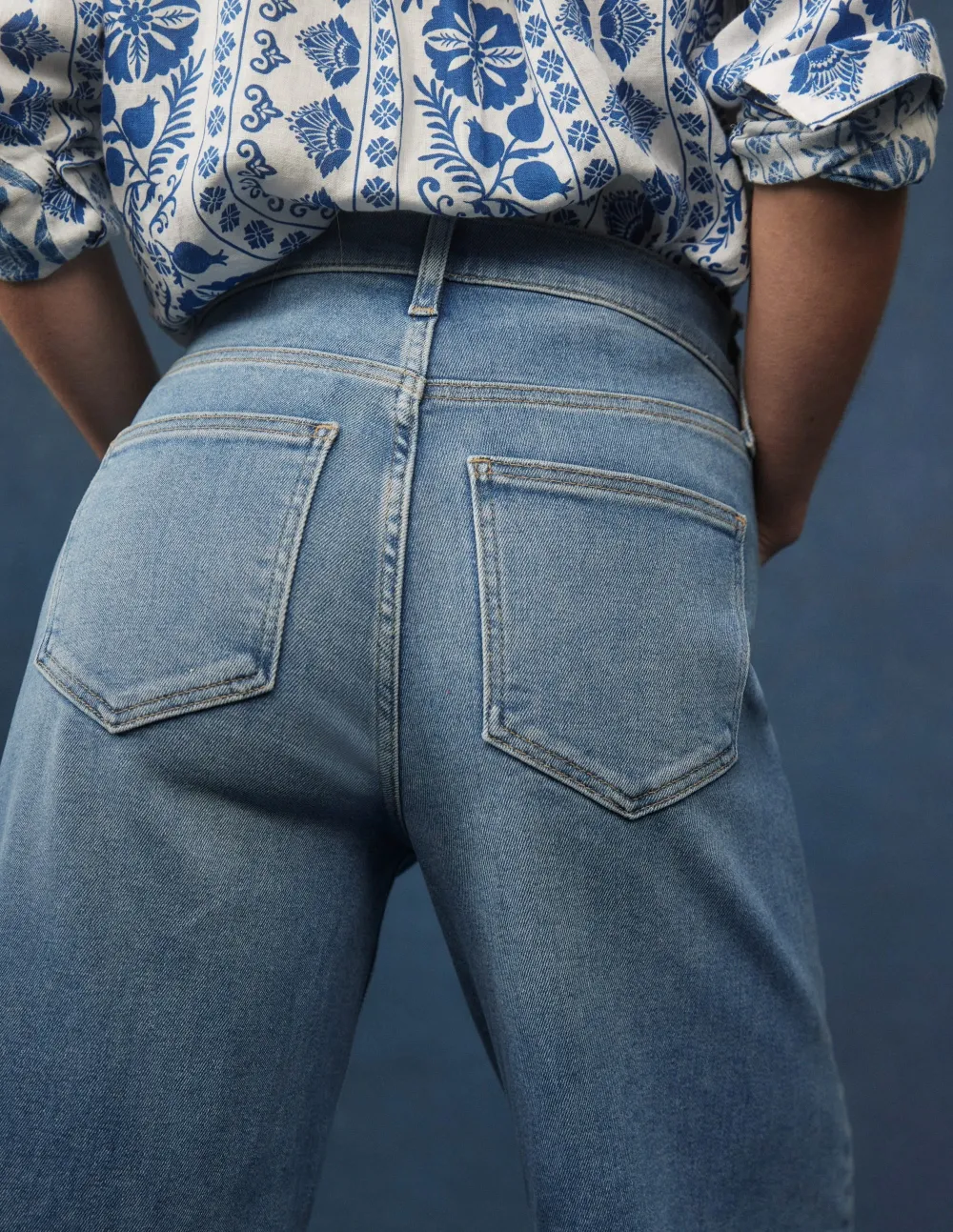 Casual High Rise Wide Leg Jeans