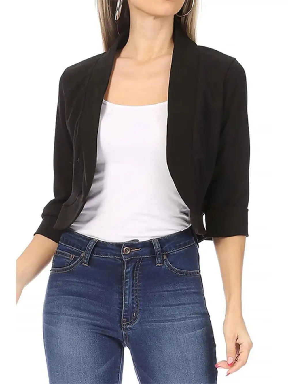Open-Front Cropped Blazer