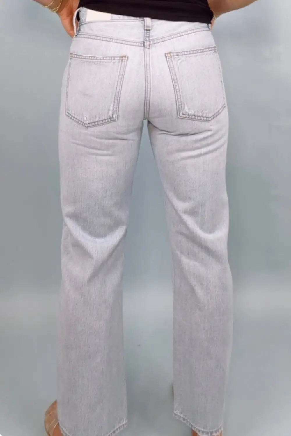 Denim Barrel Leg Mid Rise Jeans