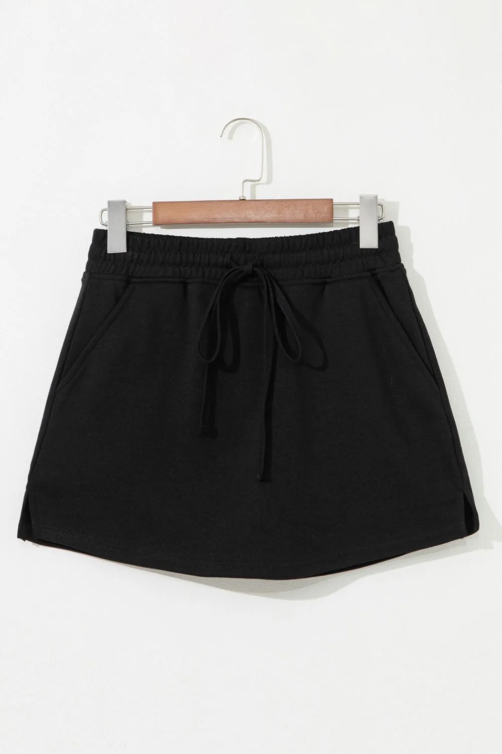 Everyday Drawstring Wrap Front Skirt