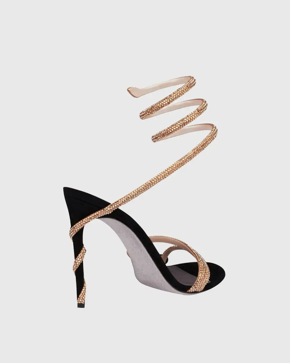 Rhinestone Embellished Snake Sandals