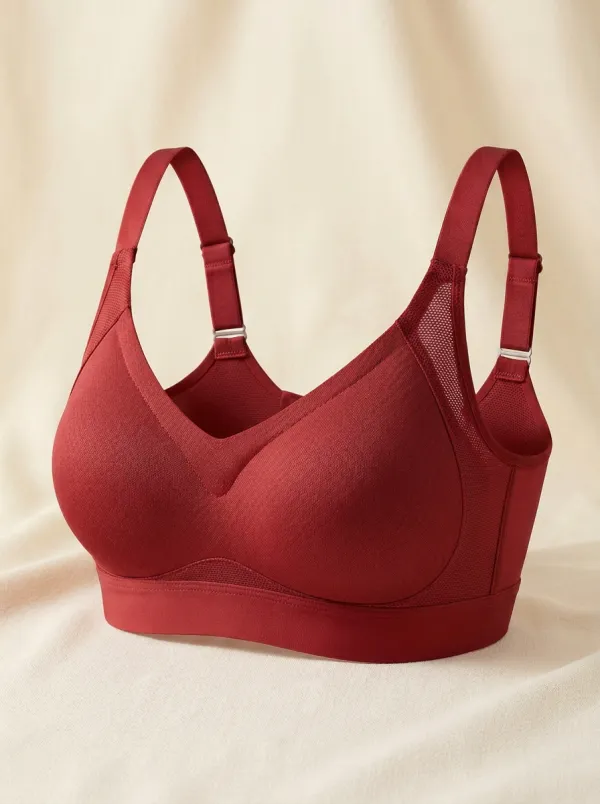 Women's Full-Coverage Seamless Molded-Cup Wide-Strap Bra