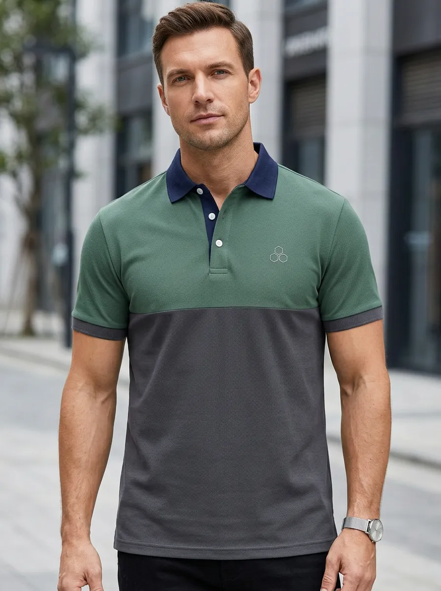 Men's Colorblock Polo Shirt