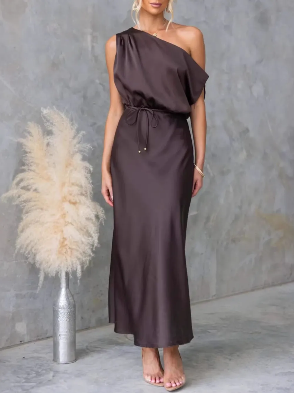 Shoulder Midi Dress