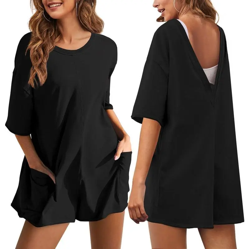 7PACK-Women'S Oversized Athletic Jumpsuit Casual Romper Overall