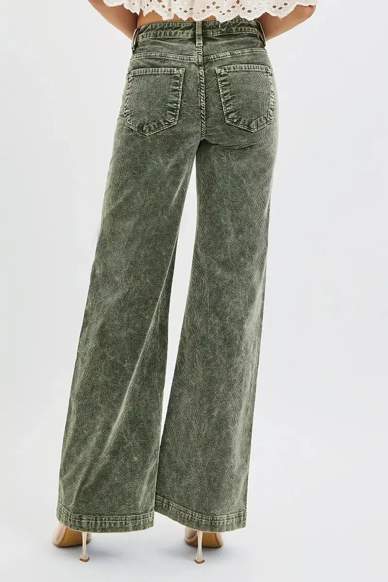 High Rise Corduroy Wide Leg Jeans