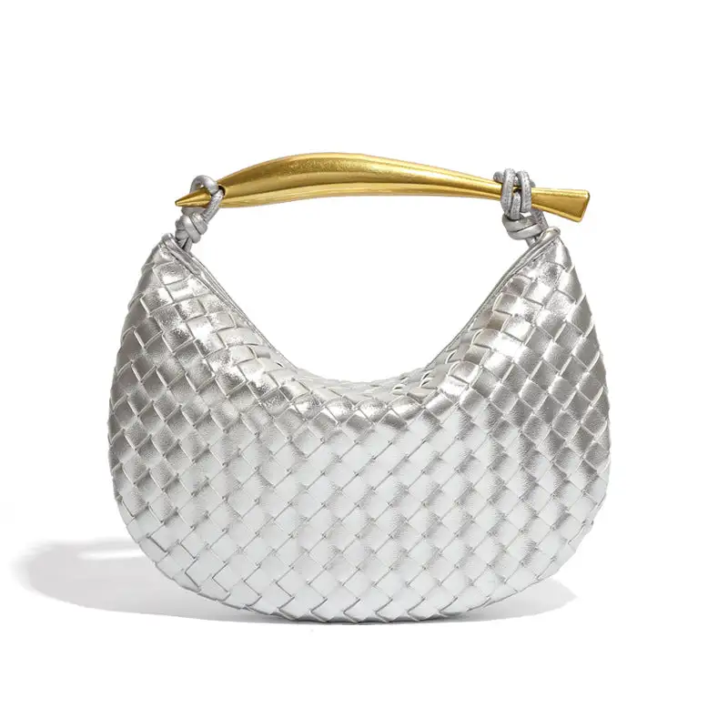 Handwoven Solid Dumpling Bag Casual Tote