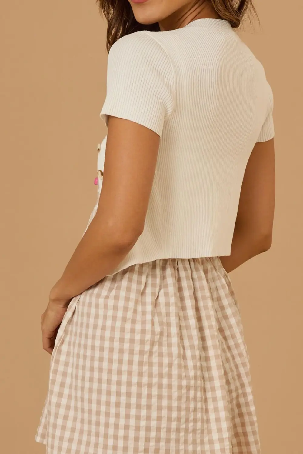 Ribbed Button Up Knit Top