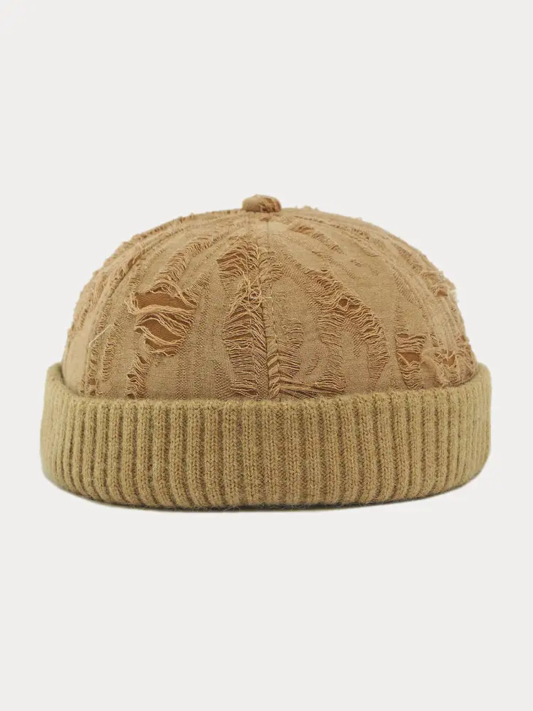 Stylish Knit Distressed Beanie Hat