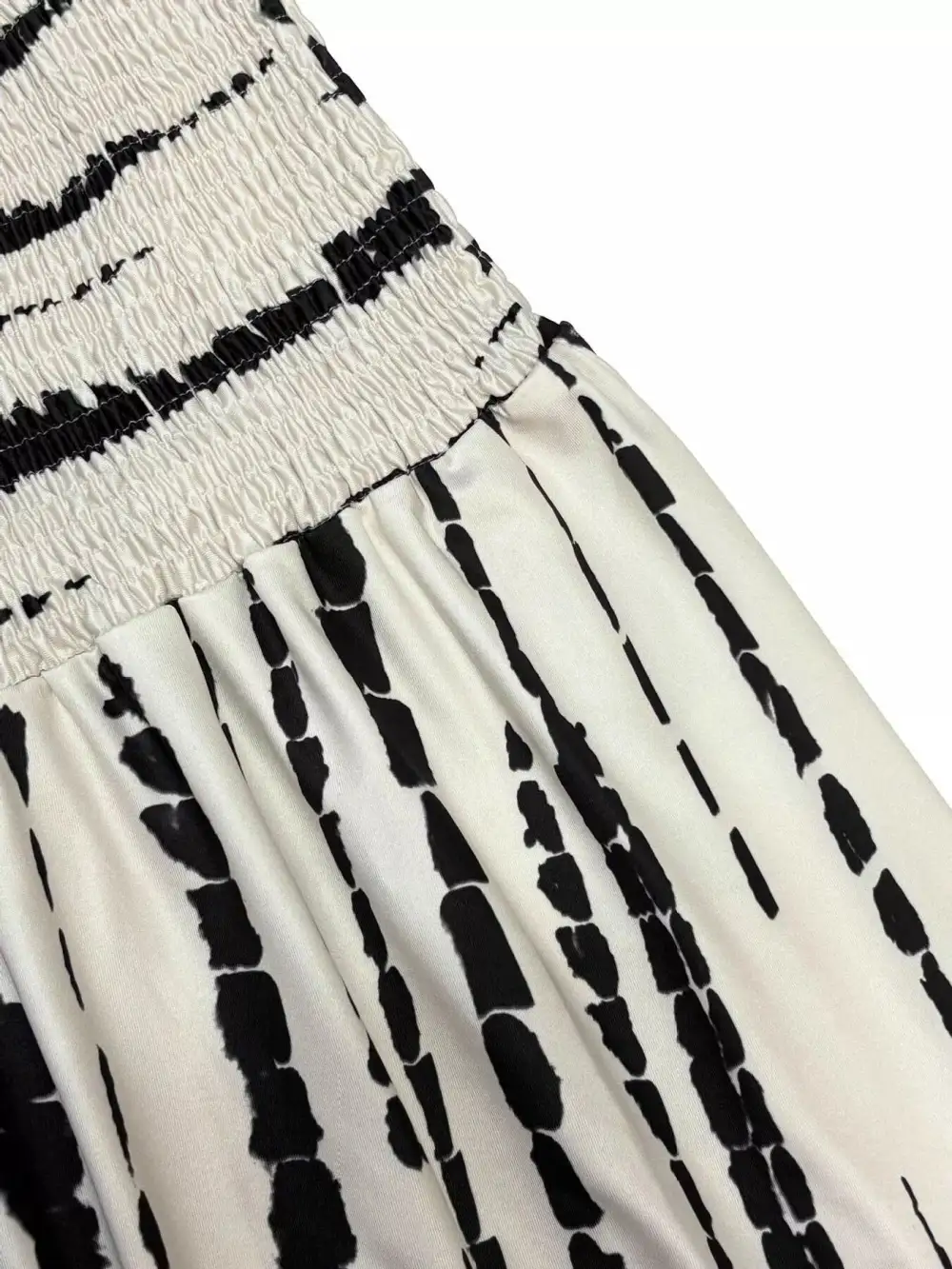 Plain Smocked Asymmetrical Skirt