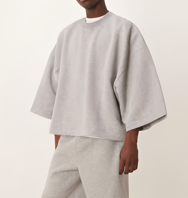 Oversized Drop-Shoulder Grey T-Shirt 300gsm
