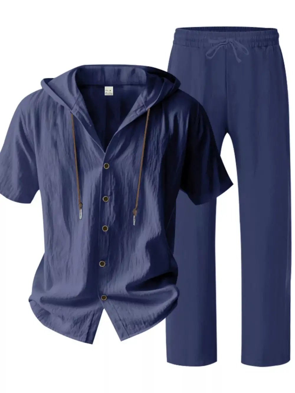 Men's Full Size Button Up Hooded Top