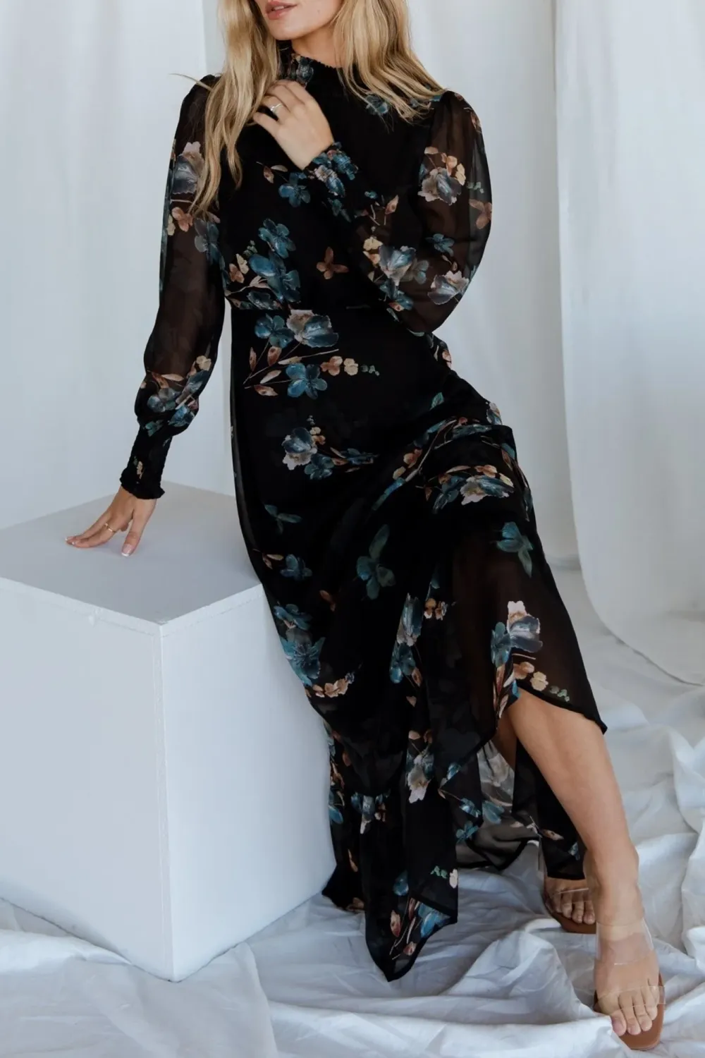 High Neck Temperament Comfortable High Waist  Dress