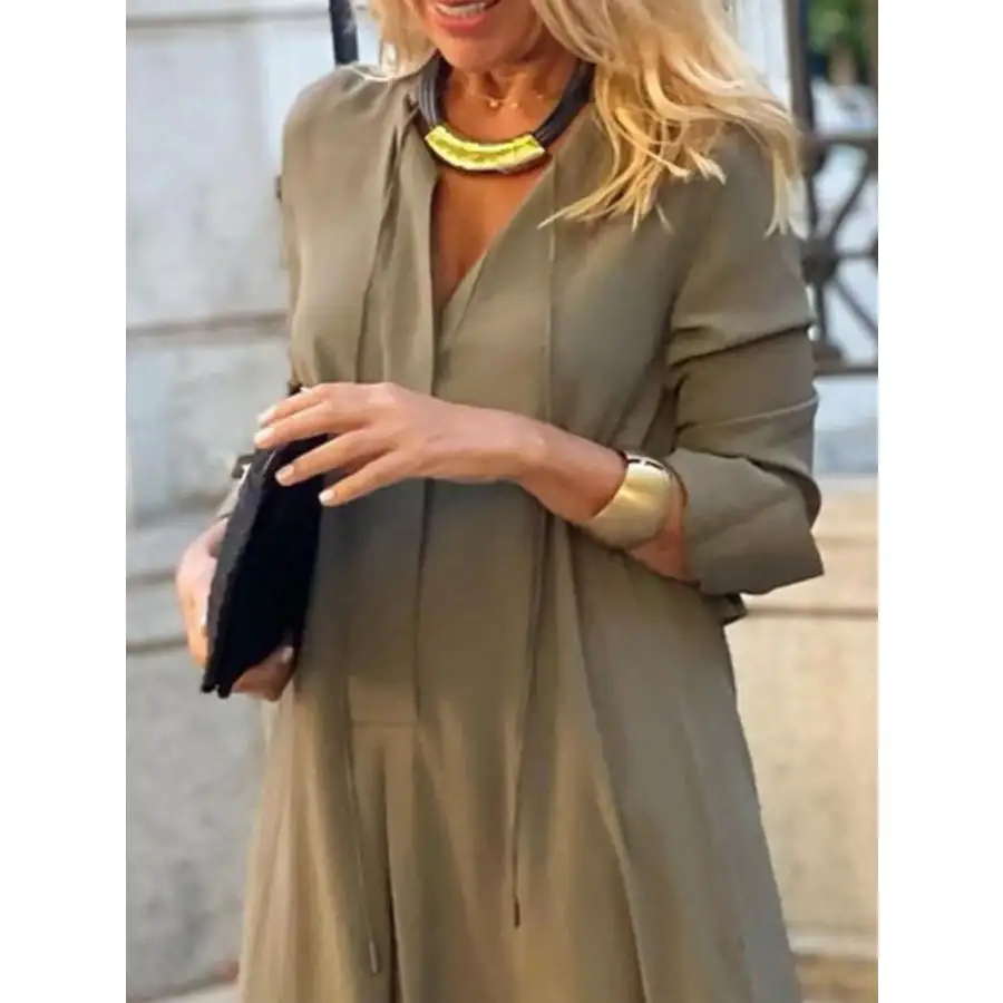 Full Size Solid Color Maxi Shirt Dress Plus Size