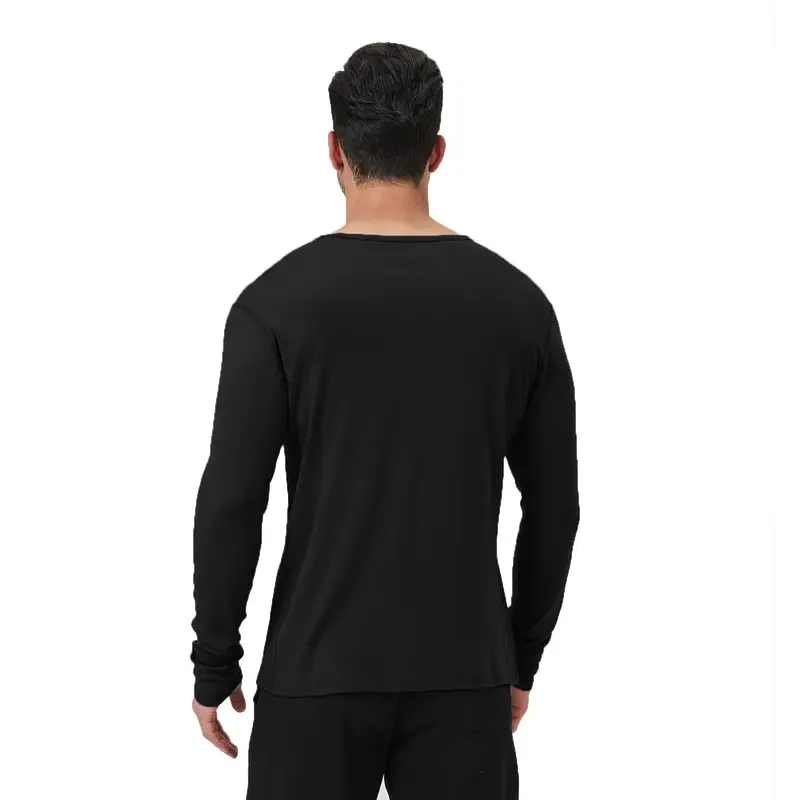 Men's Merino Wool Quick-Drying Hiking Warm Long-Sleeved Underwear Sports ski Base Layer top