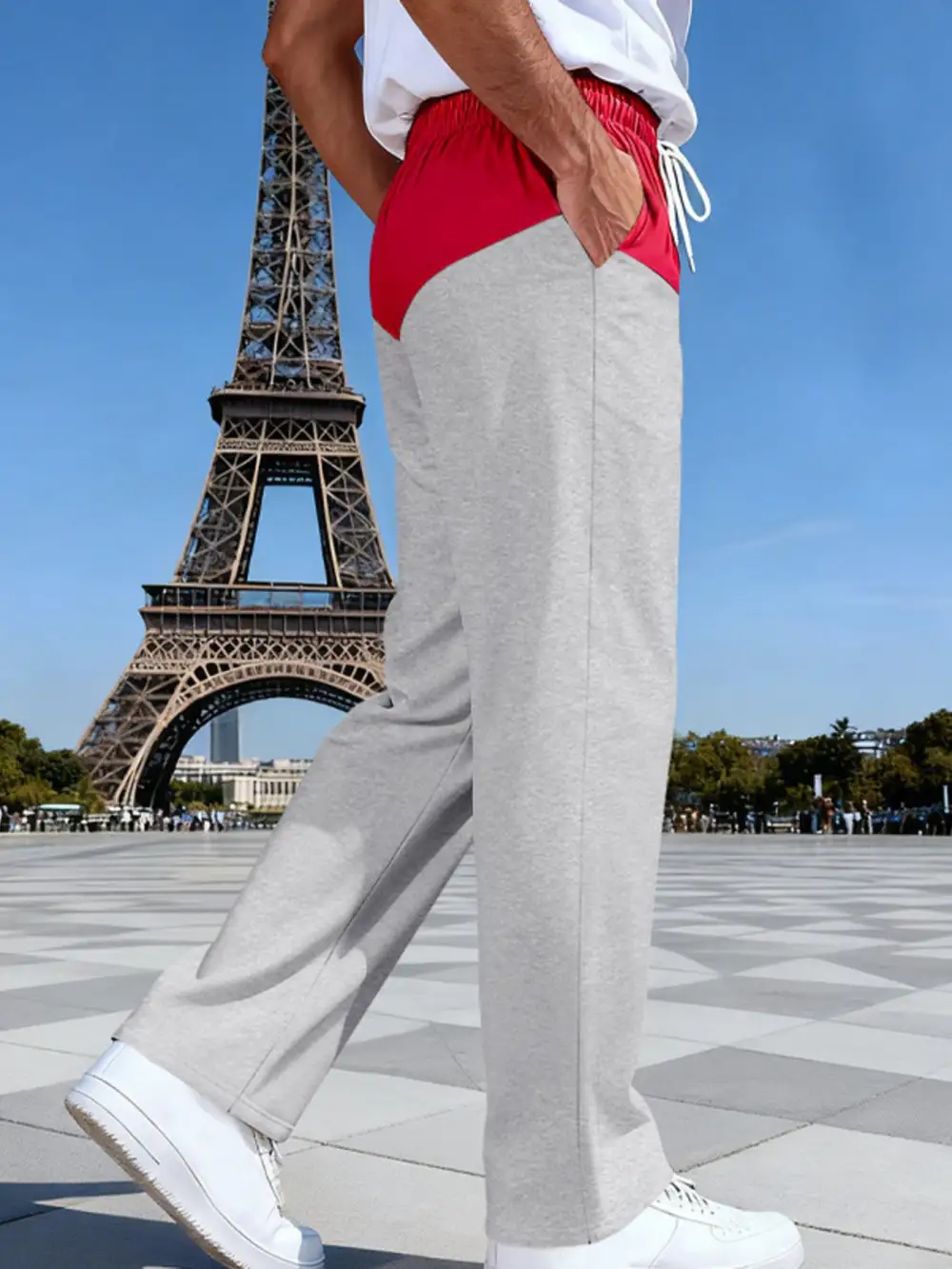 Men's Full Size Two Tone Relaxed Fit Pants