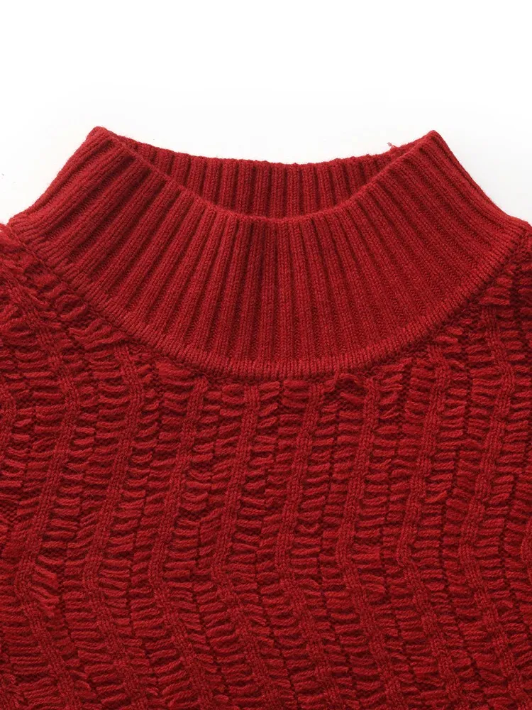 Wool Chili Red Women Sweater