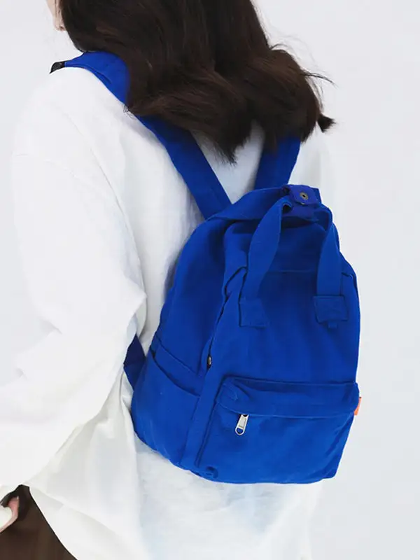 Canvas Zip-Top Casual Backpack