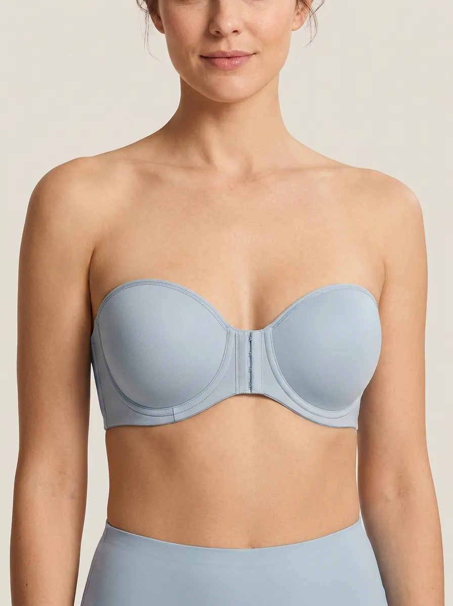 Women's Underwire Smooth-Profile Front-Closure Strapless Bra