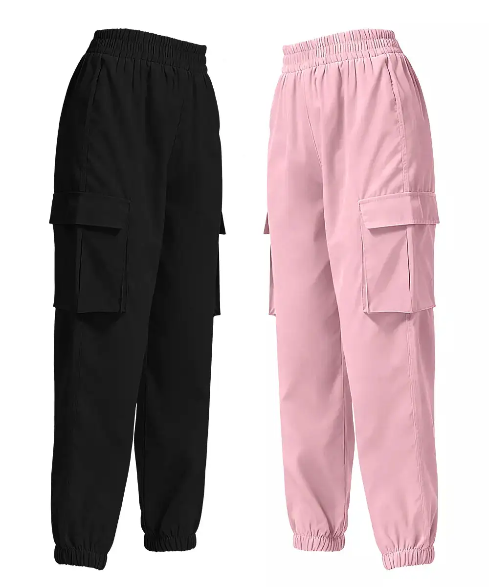 Piece Elastic Waist Cargo Pants